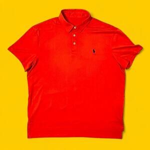 Polo Ralph Lauren Orange Performance Polo Shirt | Size XL | Preppy Classic Fit
